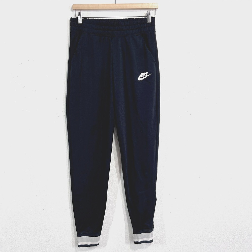 Nike Jogger Womens Small Sportswear Heritage Black Poly Knit Pants DJ1099-010